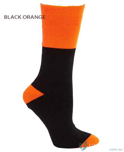 Black and orange sock from JBs Work Sock 3 Pair Pack, perfect for uniforms