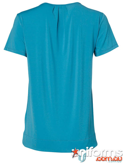 Teal short-sleeved blouse from Jenny Craig work uniforms, perfect for uniforms and workwear