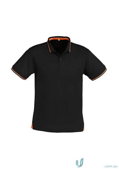 Black Jet Polo with orange trim from Biz Collection Mens p226ms perfect for casual style