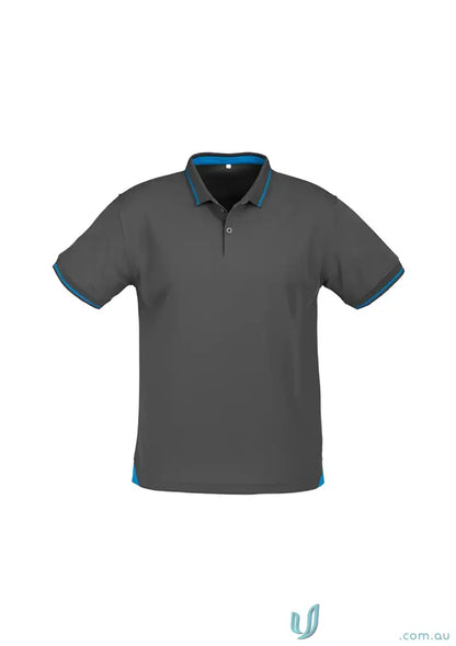 Gray Jet Polo with blue trim from Biz Collection Men’s p226ms, stylish casual look