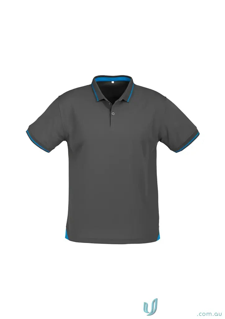 Gray Jet Polo with blue trim from Biz Collection Men’s p226ms, stylish casual look