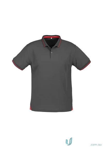 Gray Jet Polo shirt with red trim from Biz Collection Mens P226MS collection