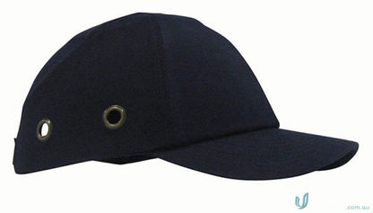 Navy blue bump cap for work environments, a stylish safety helmet for head protection