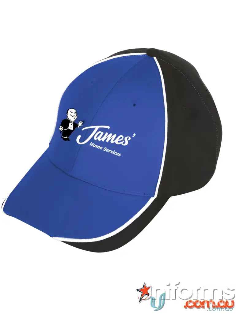 Blue and black cotton twill JHS EMB Cap ideal for work uniforms