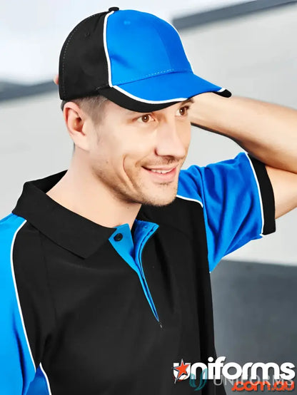 Two-tone cotton twill baseball cap from JHS EMB Cap, perfect for work uniforms