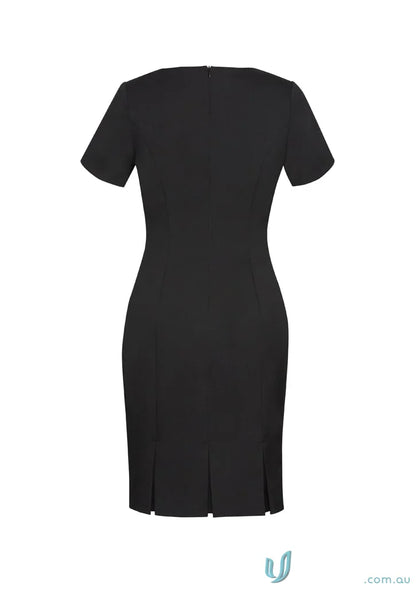 Black sheath dress with short sleeves from JHS EMB Cool Stretch SS Shift Dress, perfect fit for work uniforms