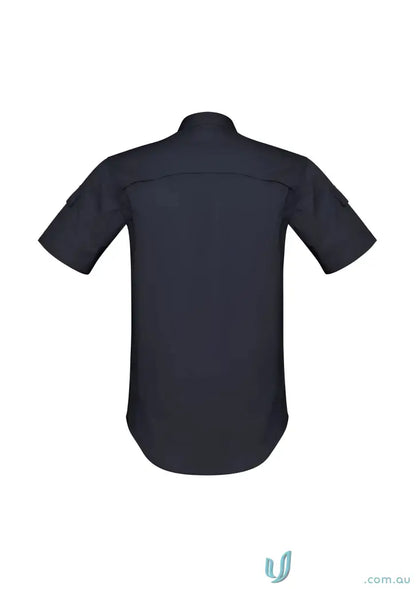 Navy short-sleeved work shirt from JHS (EMB) Cooling SS Shirt, perfect for work uniforms