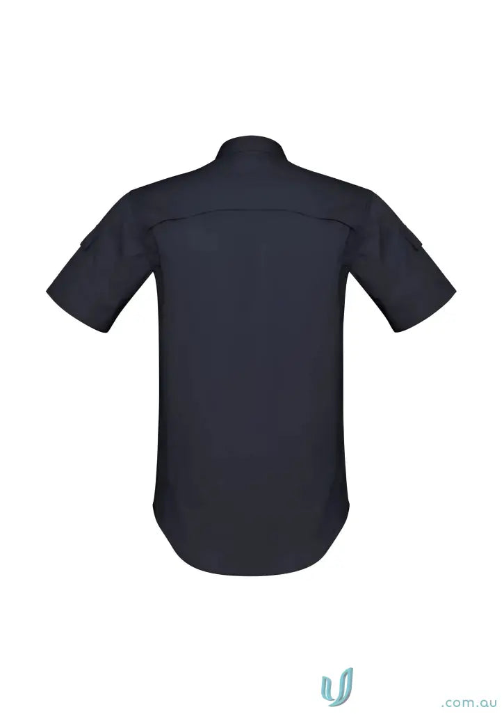 Navy short-sleeved work shirt from JHS (EMB) Cooling SS Shirt, perfect for work uniforms