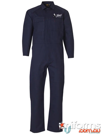 Navy blue cotton drill work jumpsuit from JHS EMB Heavy Cotton Coverall workwear uniforms
