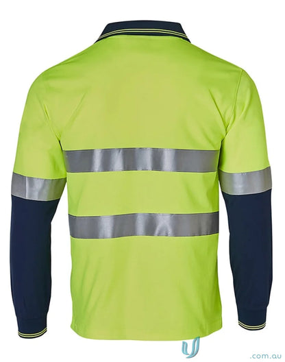High-visibility long sleeve polo shirt for work, perfect for safety and comfort