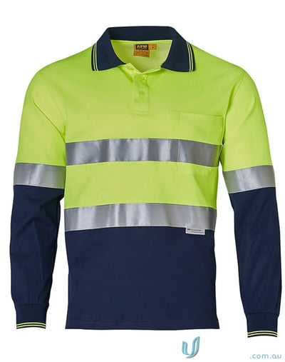 Long sleeve high-vis polo shirt from JHS EMB HiVis LS Taped Polo collection