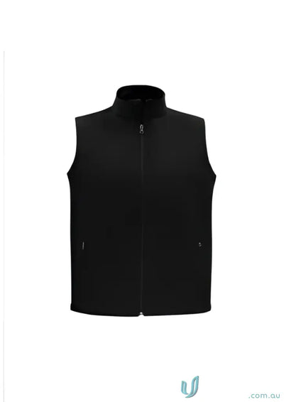 Black zip-up vest from JHS EMB Softshell Vest adding warmth for workwear and uniforms