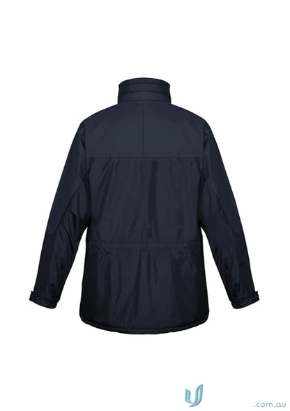 Dark blue JHS EMB Unisex Jacket with adjustable drawstrings and storm flap for sports uniforms