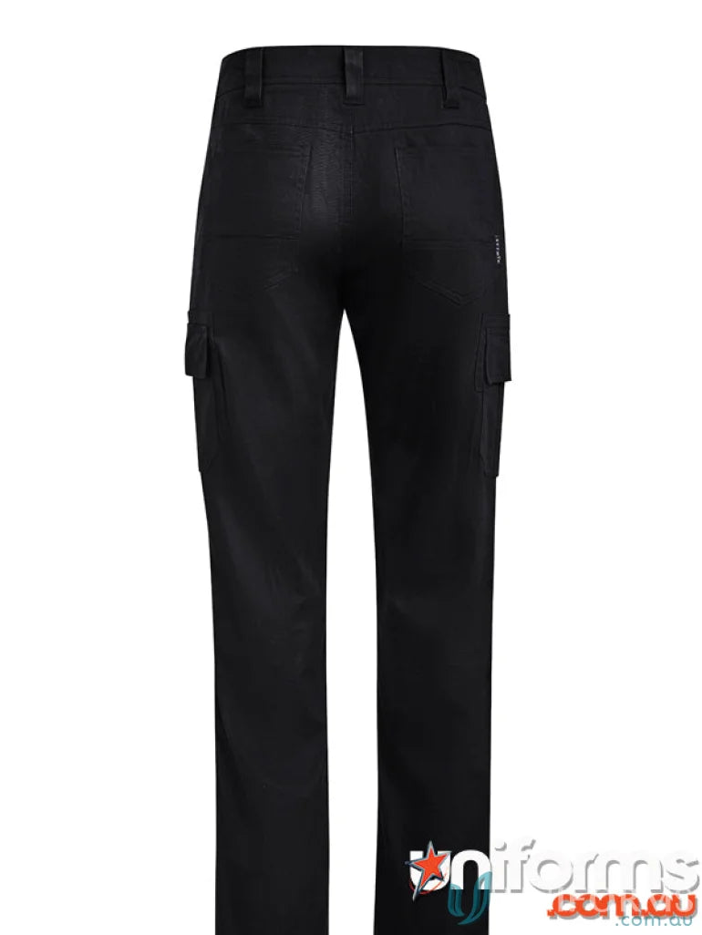 Black cotton twill cargo pants with hip pockets from JHS Light Weight Cargo Drill Pant perfect for uniforms