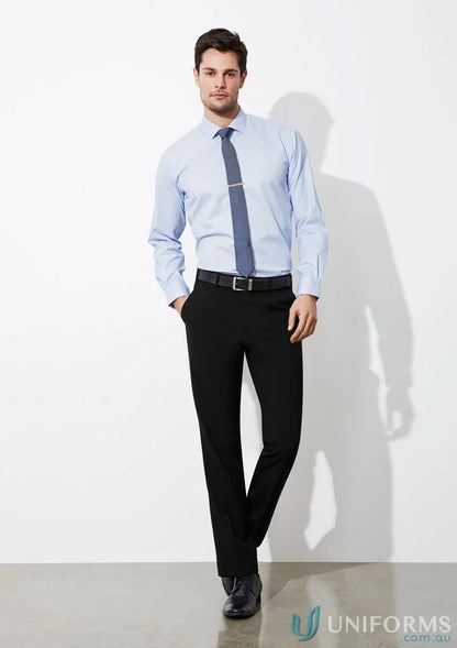 Man in business attire wearing JHS Mens Pleat Front Pant, perfect workwear or uniforms