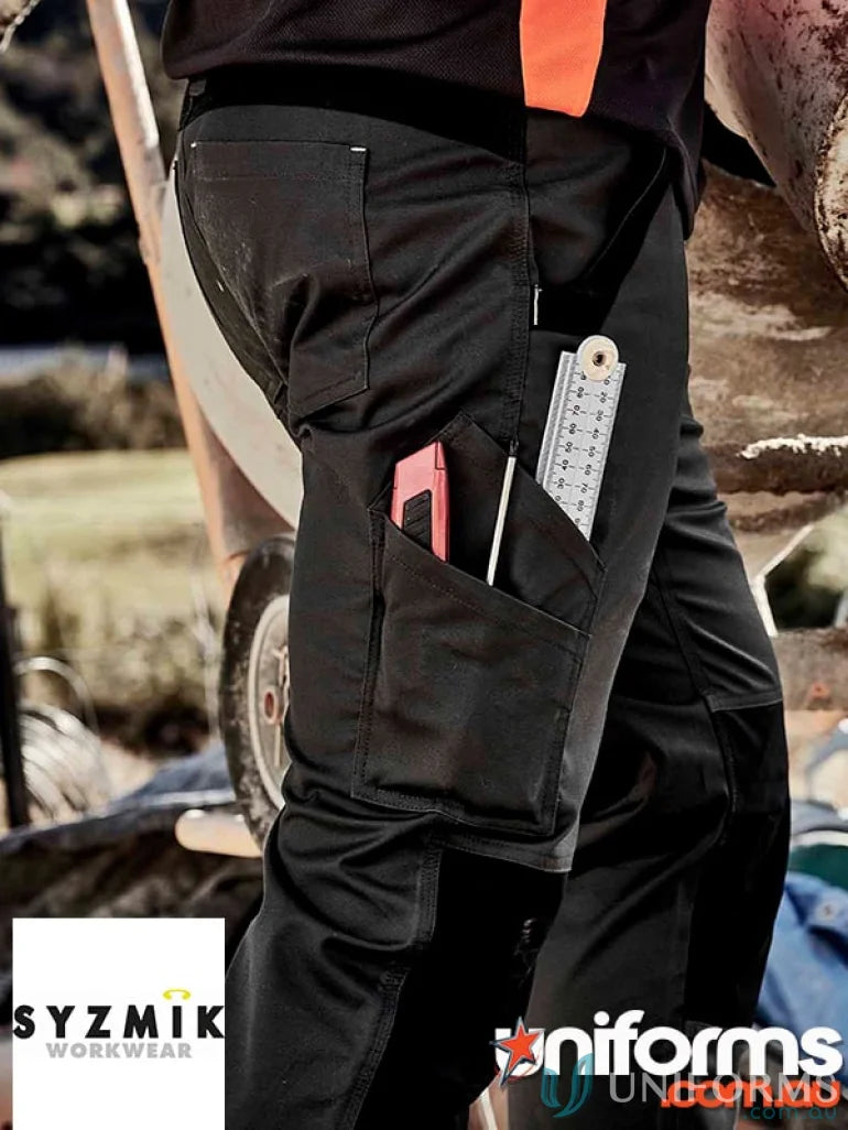 Black JHS Mens Tough Pant with durable fabric and reinforced pockets for work tools