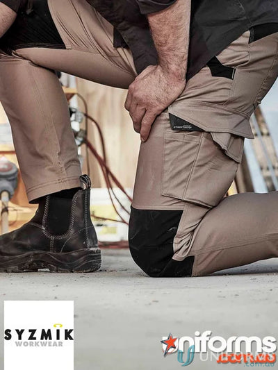 JHS Mens Tough Pant with knee pads shows durable pants with reinforced pockets and secure waist