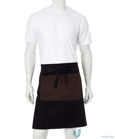 Jimmy Canvas Waist Apron in sage green cotton canvas with brass rivets and webbing ties