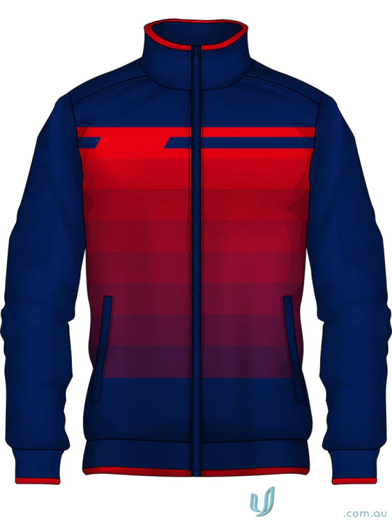 Blue and red track jacket JK106 Custom Jacket made with sublimated garments and sports fabric