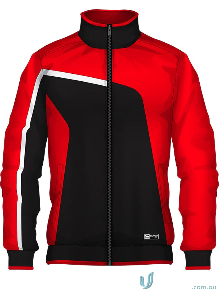 Red and black track jacket JK107 custom made sublimated sports fabric apparel