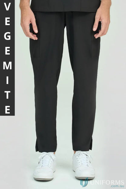 Black Joey Scrub Pant with elastic bungee loop and secure zip for comfy fit