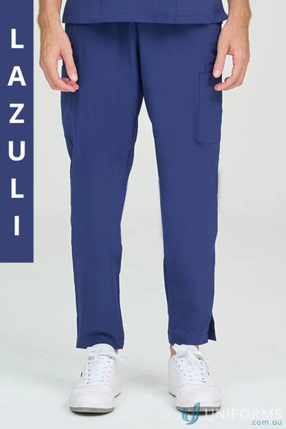 Blue Joey Scrub Pant with elastic bungee loop and secure zip for comfy fit
