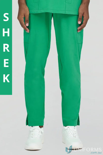 Green scrub pants from Joey Scrub with elastic bungee loop and secure zip