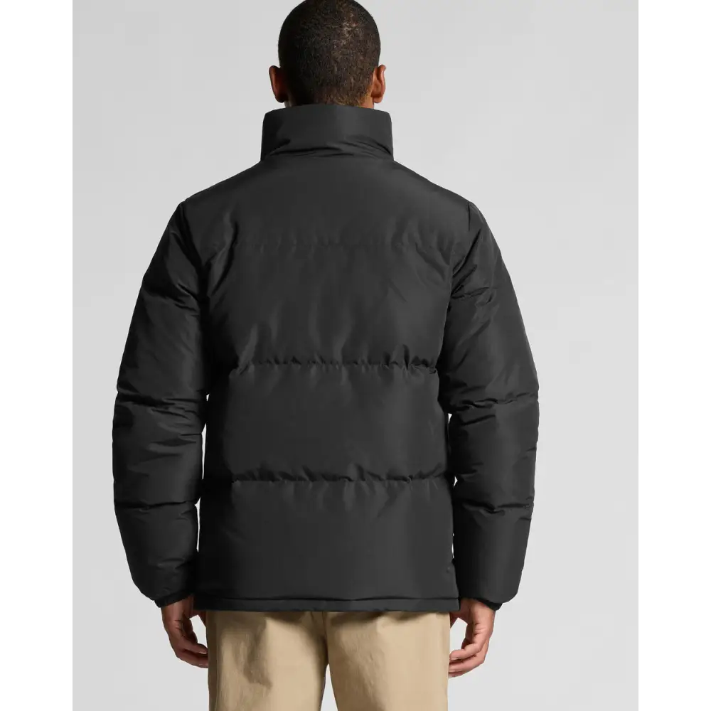 Josh puffer jacket in black with high collar and quilted design