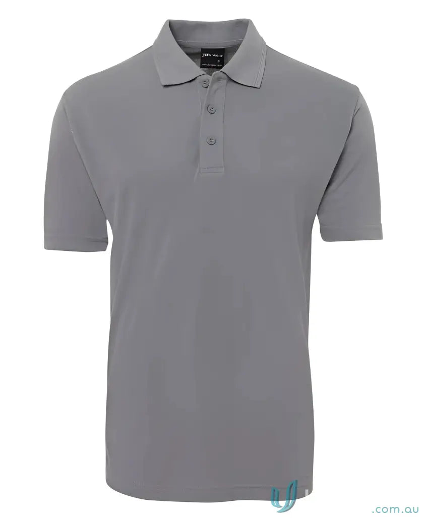 Gray short-sleeved polo shirt from Men in Classic Fit Polo Code 2KP for JB’s Kids