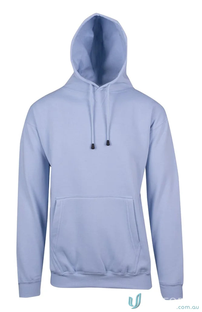 Light blue kangaroo pocket hoodie perfect for uniforms and casual workwear