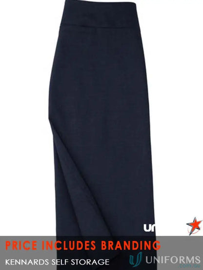 Dark blue apron with relaxed fit, stretch fabric, perfect for uniforms