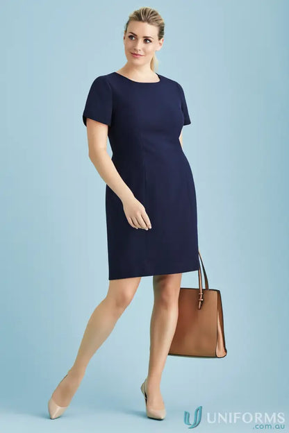 Navy blue sheath dress from KENNARDS with bamboo charcoal fabric and sleek garment measurements