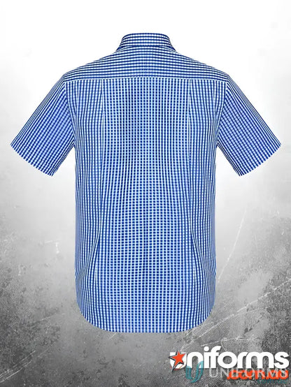 Blue and white checkered shirt perfect for making work easy in KENNARDS Mens Check SS Shirt