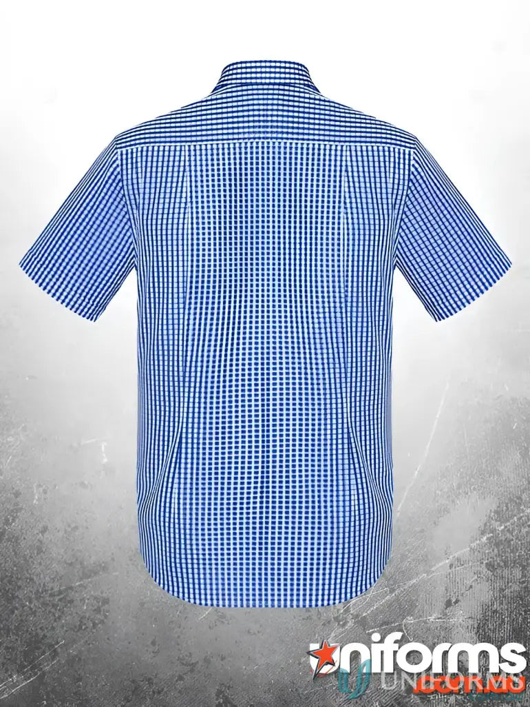 Blue and white checkered shirt perfect for making work easy in KENNARDS Mens Check SS Shirt
