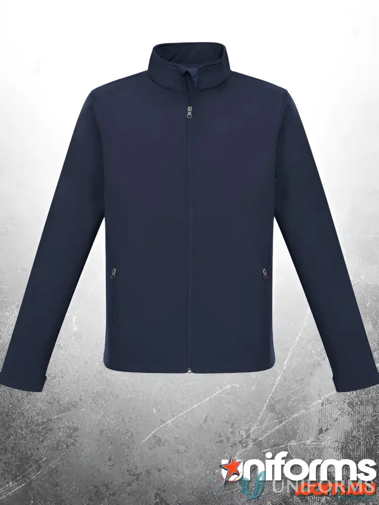 Navy blue KENNARDS Mens Softshell Jacket for added warmth, perfect for workwear and uniforms