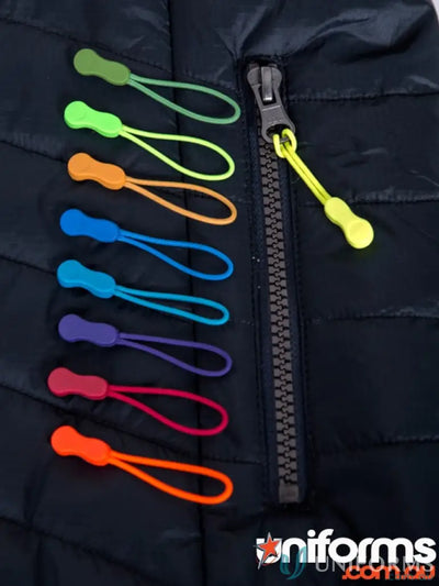 Kennards Zippies padded work jacket with colorful zipper pulls, perfect for uniforms