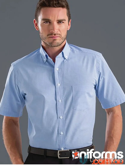 Light blue Keval Men’s Short multi check shirt for a cool casual look
