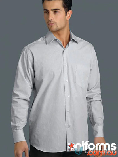 Gray Keval men’s long long sleeve mini check shirt for a casual stylish look