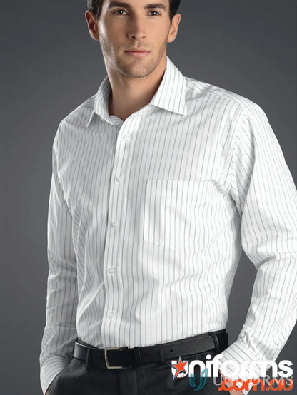 Classic stripe shirt style 208-jk Keval grey men’s long-sleeved dress shirt