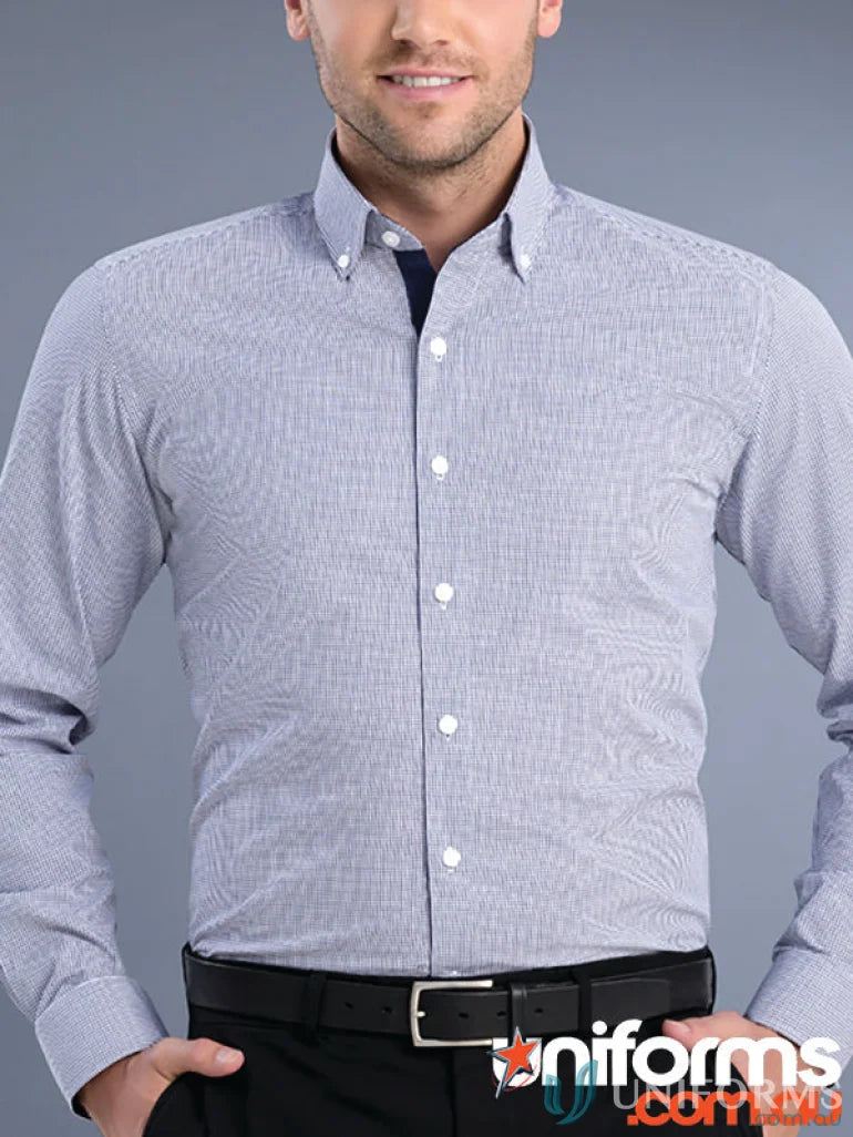 Men’s Keval Slim Fit Shirt with Built-in UV Protection, 876-jk LS Square Check