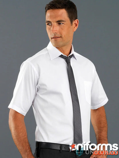 Men’s white pinpoint oxford shirt with grey tie from Keval Men’s Short collection