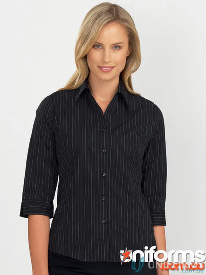 Keval Womens 3Q Fine Stripe Shirt with semi-tailored fit and polyester blend