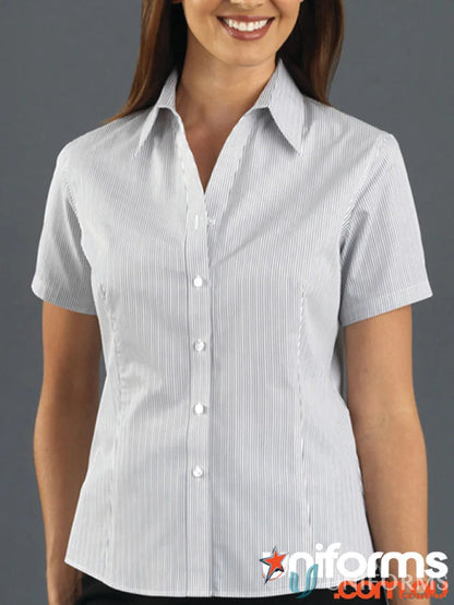 Herringbone stripe shirt, short sleeve Keval Women’s 367-JK in stylish design