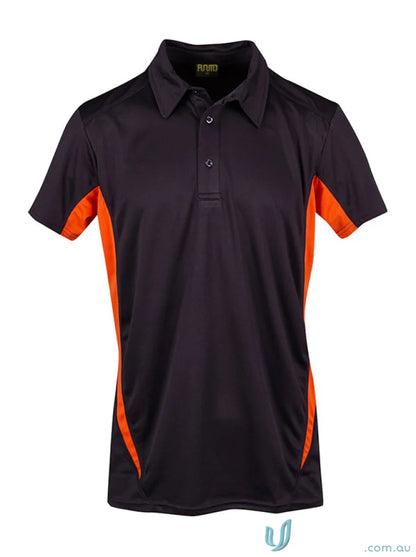 Kids Accelerator Polo black and orange short-sleeved polo shirt for boys