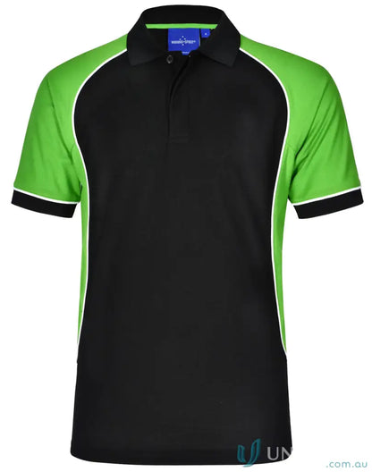 Kids Arena Polo black and green polo shirt for kids group events and ps77k arena fun