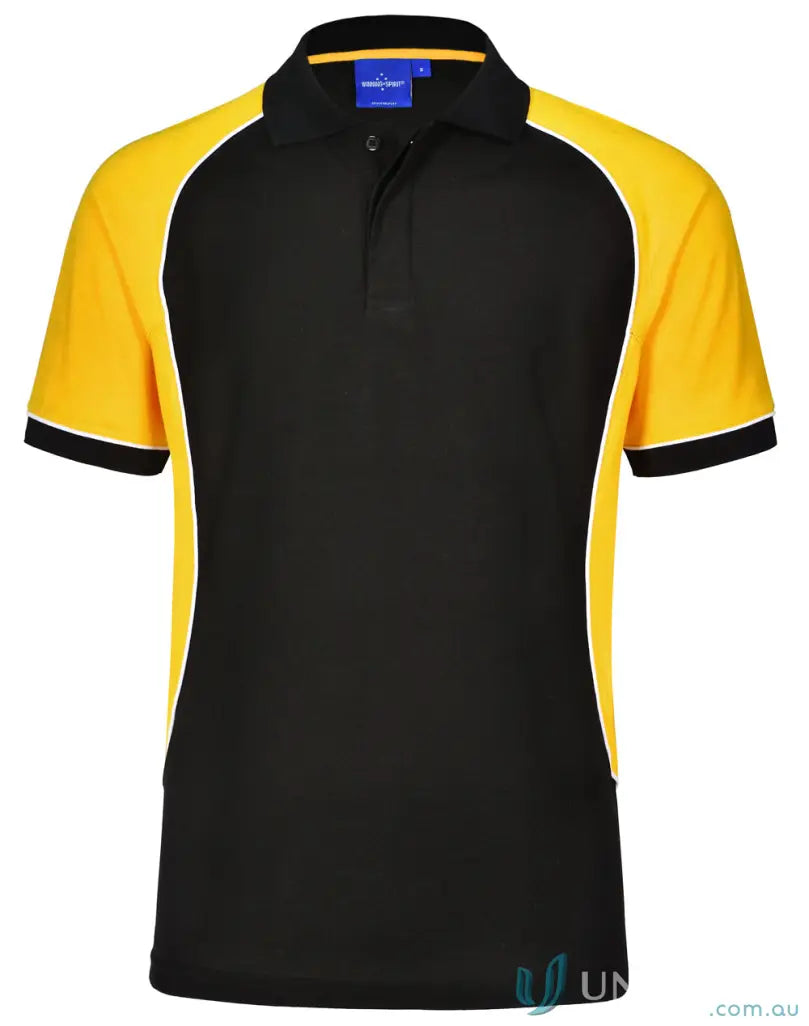 Kids Arena Polo black and yellow polo shirt, perfect for kids group events