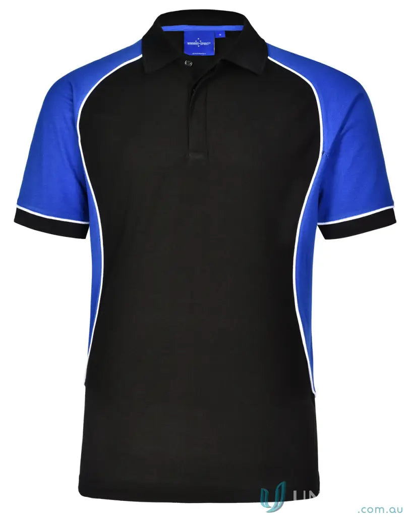 Kids Arena Polo black and blue shirt for kids group events and PS77K Arena style