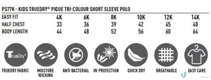 Kids Arena Polo sizing and features for comfy kids group events and sports wear