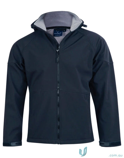 Kids Aspen Softshell Hooded Jacket in Navy Blue for Spirit Kids jk33k softshell hood jacket