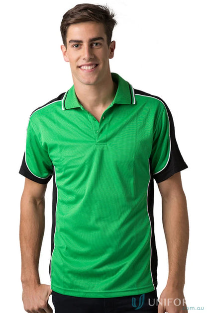 Kids Auburn Polo in green and black with cooldry moisture management tech for all-day comfort